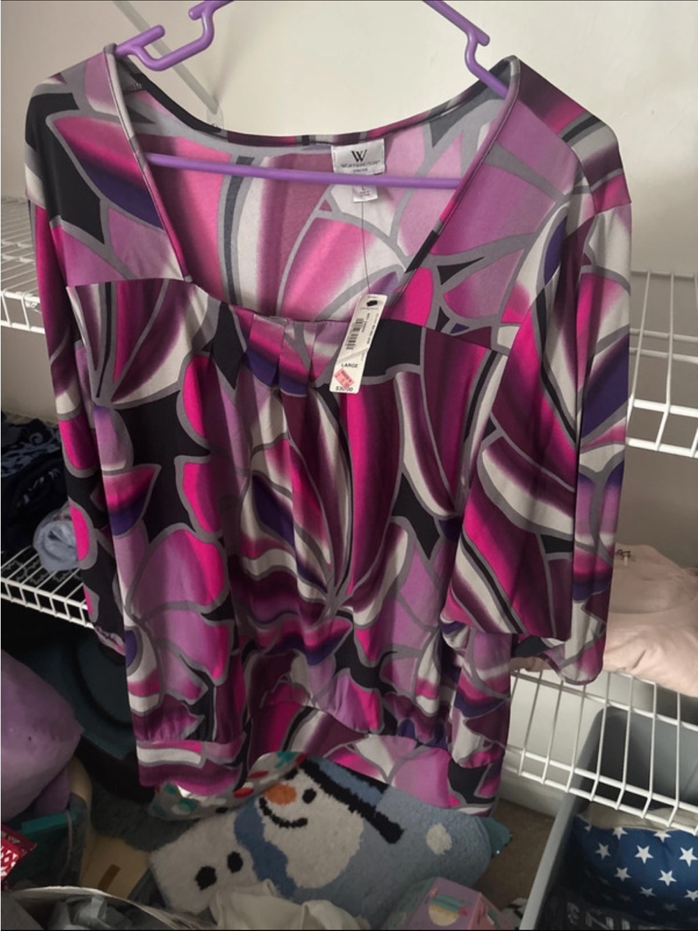 W by Worth Fuchsia and Purple Abstract Print Tunic